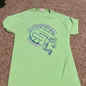 neon green WIAA state volleyball shirt
